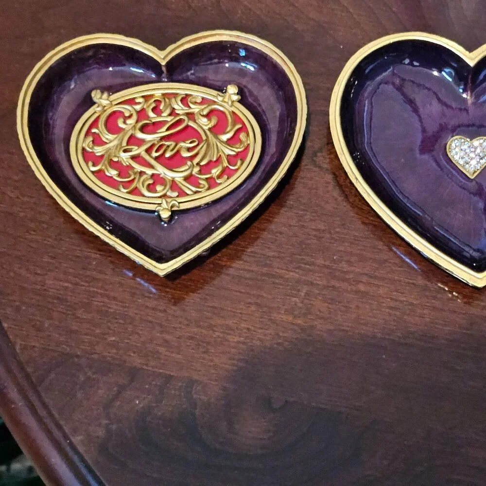 RARE JAY STRONGWATER HEART BUTTERFLY ENAMEL CRYSTAL JEWELRY VANITY TRINKET BOX